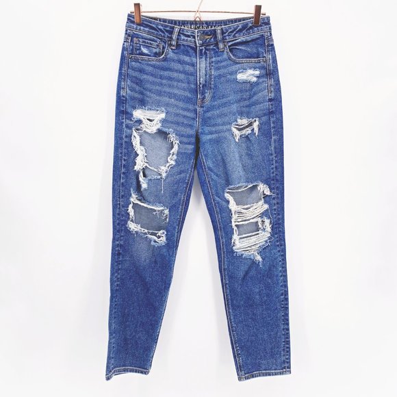 American Eagle Outfitters Denim - AEO Distressed Stretch Mom Jean Sz 8L